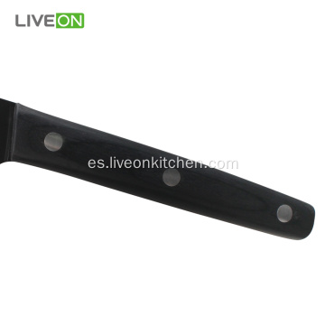 Cuchillo de pelar negro de 3,5 pulgadas con mango de madera